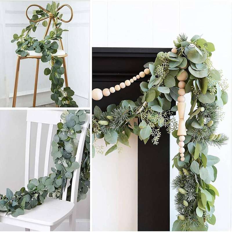 8 Pcs 48ft Artificial Eucalyptus Garland Greenery Faux Vines Plants