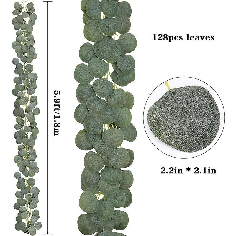 8 Pcs 48ft Artificial Eucalyptus Garland Greenery Faux Vines Plants