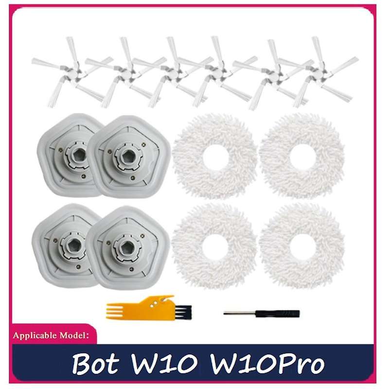 16pcs Replacement Parts Mop Cloth Side Brush Cleaning Brush