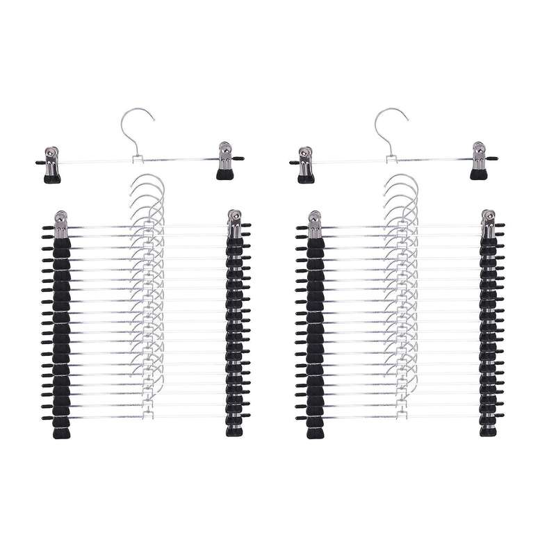 Skirt Hangers with Clips 40 Pack Metal Trouser Clip Hangers