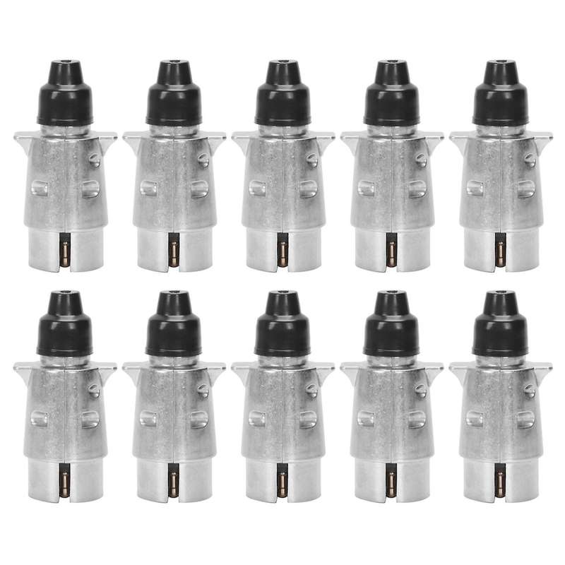 10x 7-pin Trailer Plug Heavy Duty Round Pin 7-pole Wiring Connector