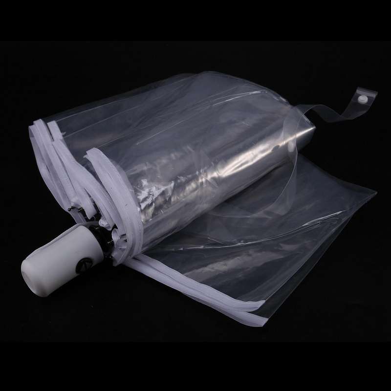 3x Transparent Umbrella Automatic Umbrella,transparent & White Border