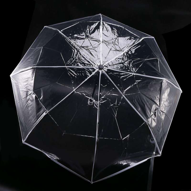 3x Transparent Umbrella Automatic Umbrella,transparent & White Border