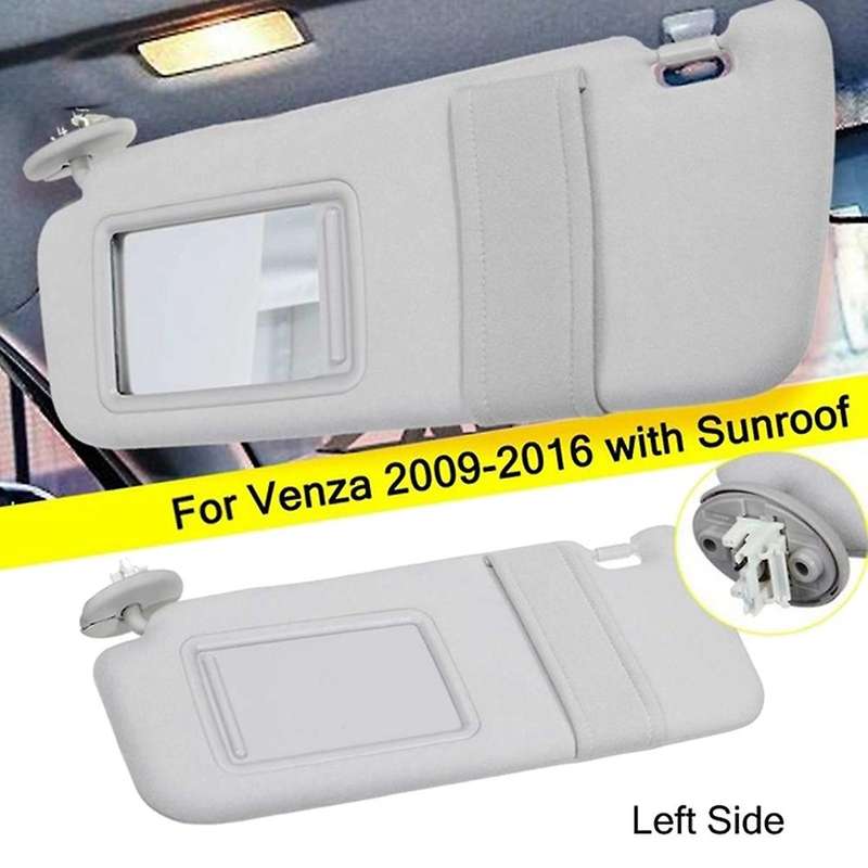 For Toyota Venza Driver Left Side Grey Sun Visor with Mirror
