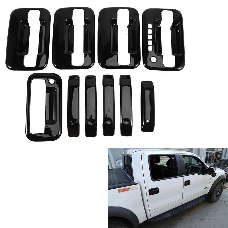 External Door Handle Covers for 2004-2019 Ford F150 Glossy Black
