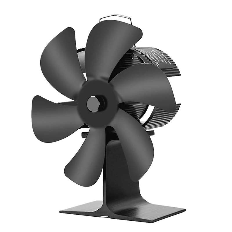 6 Blades Heat Powered Stove Fan Fireplace Log Wood Burner Eco-fan
