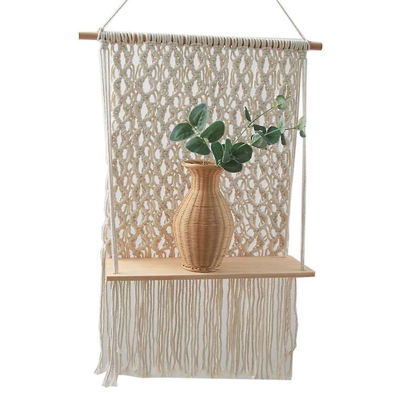 Bohemian Macrame Tapestry Rack Hand-woven Wall Hanging Flower Pot B