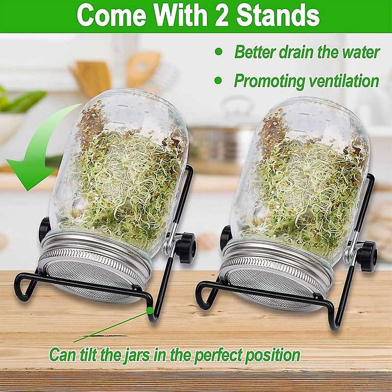 2 Sets 1000ml Glass Jar,for Home Kitchen/garden, with Holder