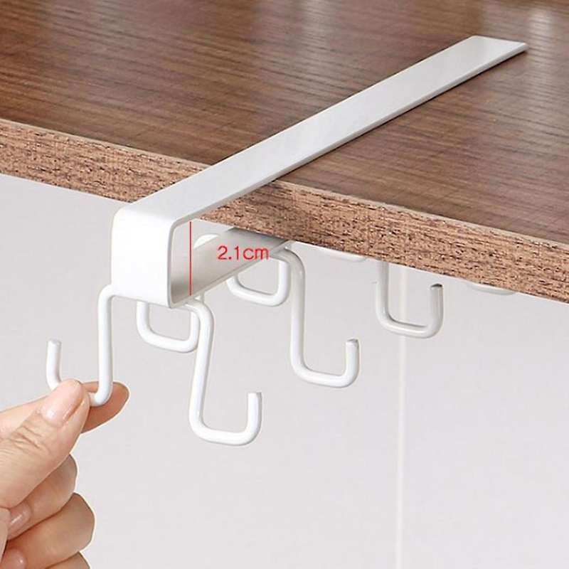 New Iron Kitchen Double-row Hook Rack Punch-free Hanging Storage Rack
