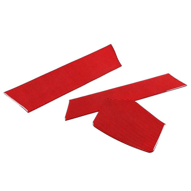 Car Soft Carbon Fiber Armrest Box Panel Cover Trim Stickers Red
