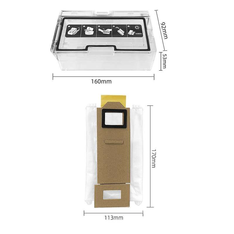 For Xiaomi Roborock T7s T7s Plus Robot Dust Box with 10 Pcs Dust Bags