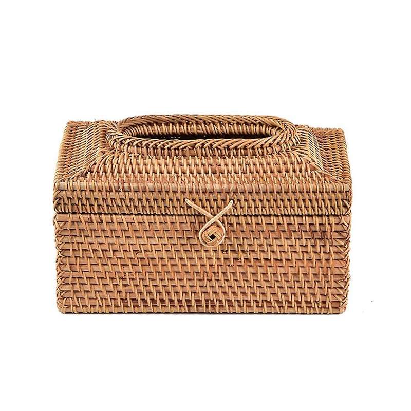 Rattan Tissue Box Home Decoration Handmade Desktop Tissue Rattan,d