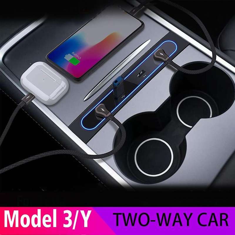 Station Center Console Usb Shunt Hub for Tesla Model 3 Model Y 2021