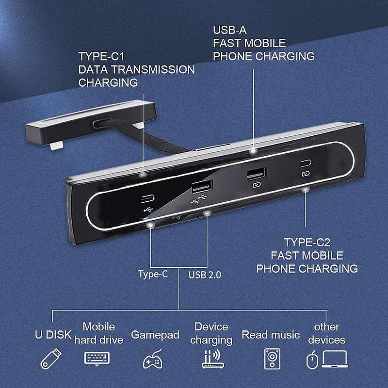 Station Center Console Usb Shunt Hub for Tesla Model 3 Model Y 2021