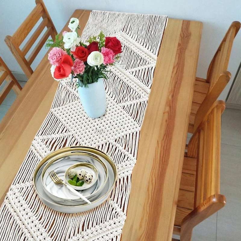 Hollow Out Macrame Table Runner Boho Wedding Decoration Nordic