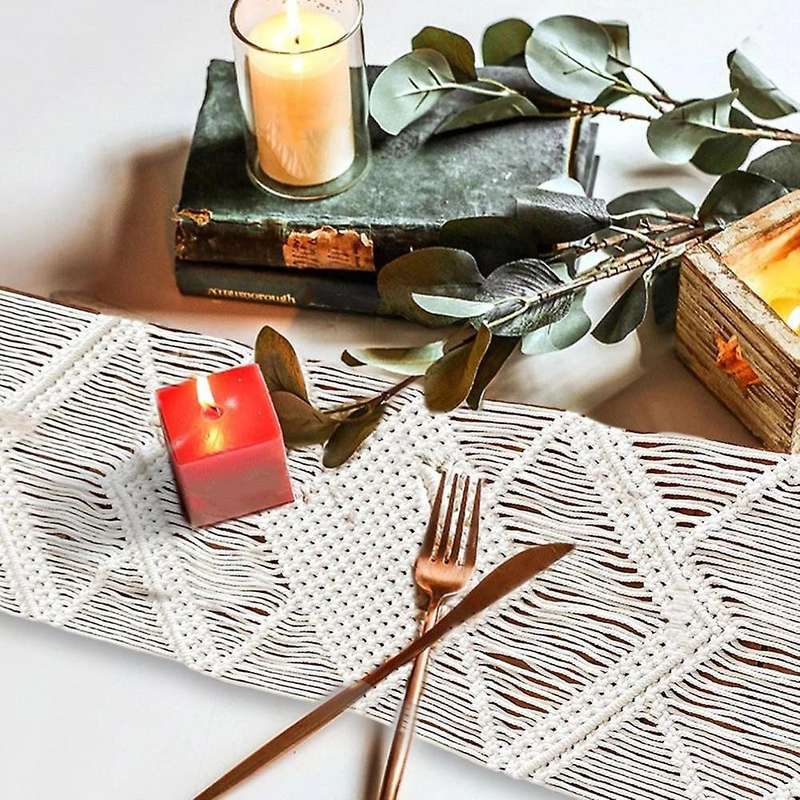 Hollow Out Macrame Table Runner Boho Wedding Decoration Nordic