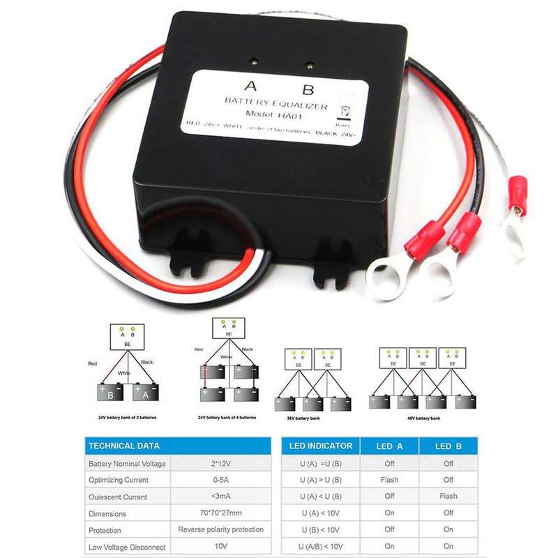 Ha01 Solar Battery Voltage Equalizer for 24v Lead-acid Gel Battery