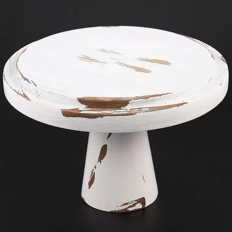 Sweetgo Vintage White Wood Cake Stands Ornament Storage Racks S