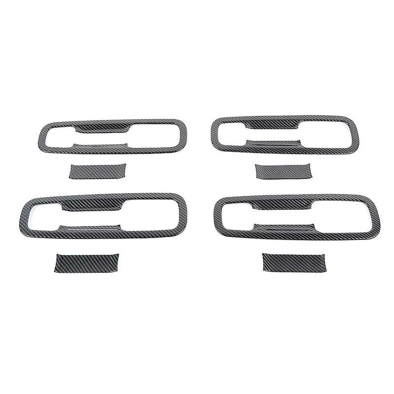 Car Door Grab Handle Bowl Decoration Cover Trim Stickers Carbon Fiber