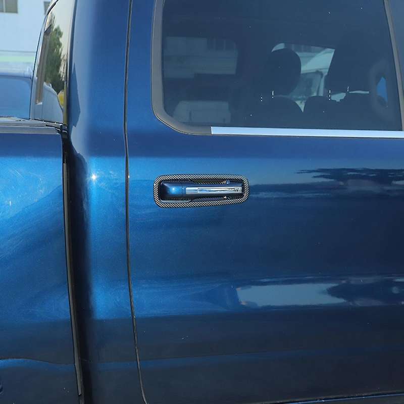 Car Door Grab Handle Bowl Decoration Cover Trim Stickers Carbon Fiber