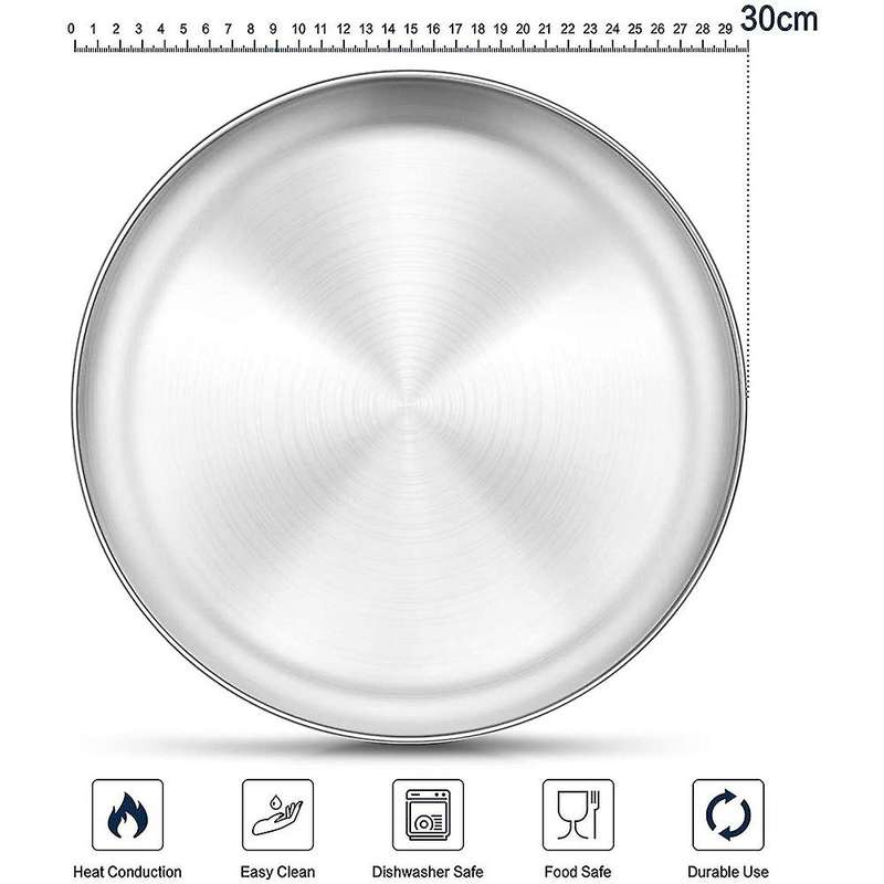 4 Pack 12 Inch Stainless Steel Pizza Baking Tray,for Baking Roasting