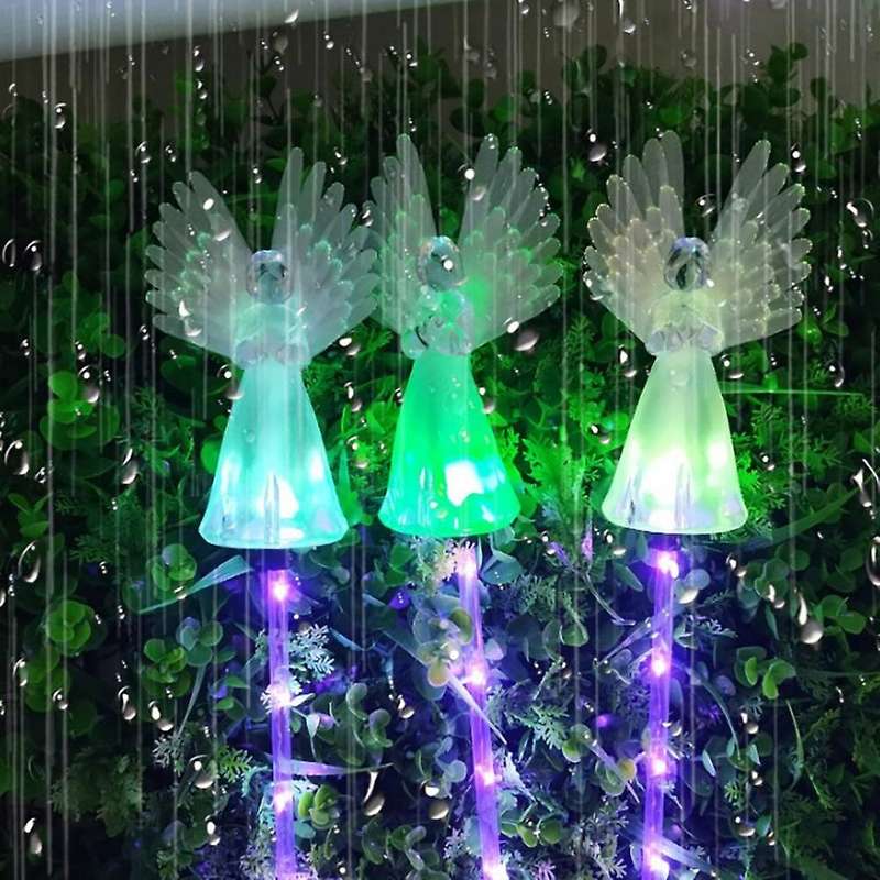 Solar Angel Light Solar Garden Stake Lamp Colorful Wings Light Angel