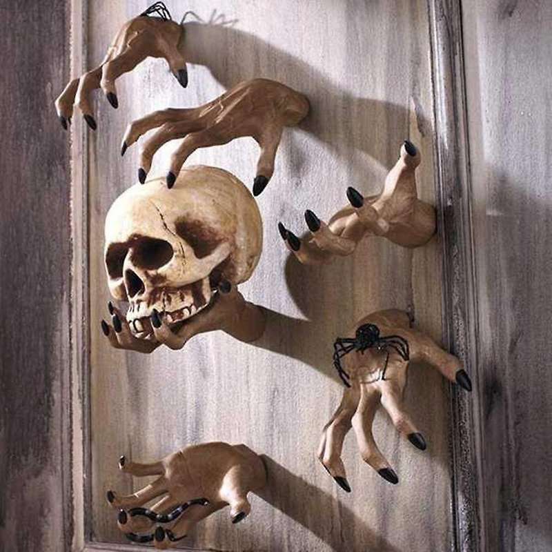 2pcs Halloween Scary Horror Zombie Hand Decoration Haunted House