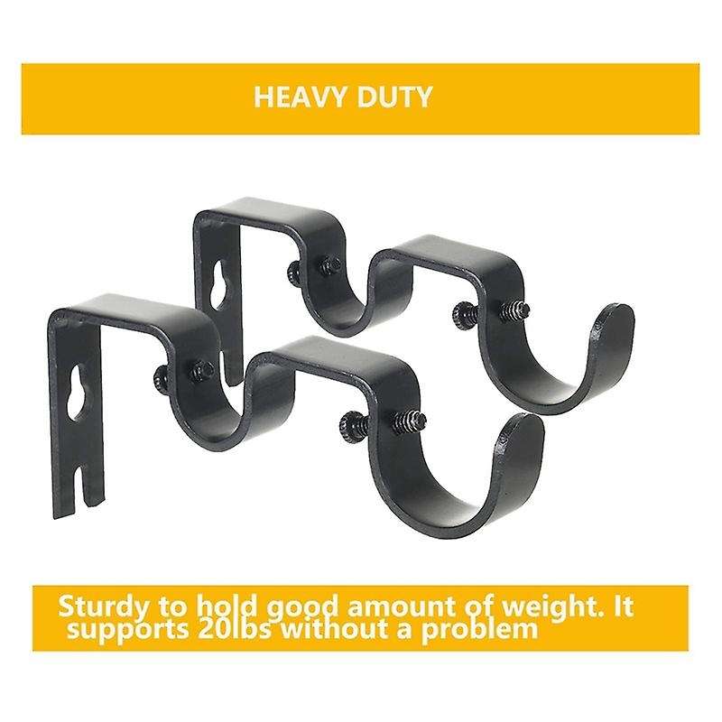 12pcs Double Curtain Rod, Curtain Brackets for 1inch and 5/8inch Rod