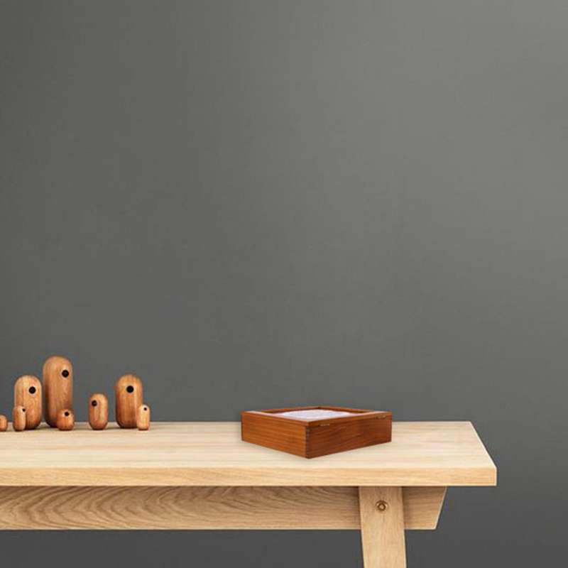 9 Section Wooden Box Compartments Container 24 X 24 X 7cm -wood Color