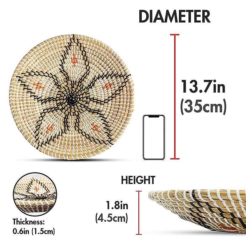 Wall Basket Decor Set- Wicker Wall Art- Woven Fruit Basket- Hanging