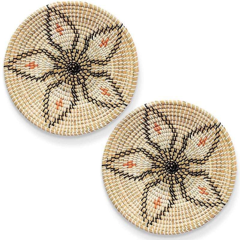 Wall Basket Decor Set- Wicker Wall Art- Woven Fruit Basket- Hanging