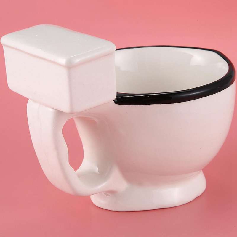 Toilet Ceramic Mug with Handle 300ml Coffee Tea Milk Ice Cream Cup
