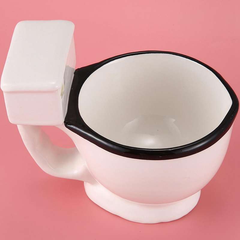 Toilet Ceramic Mug with Handle 300ml Coffee Tea Milk Ice Cream Cup