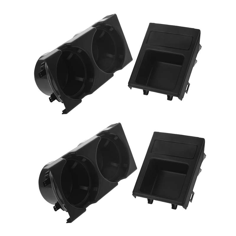 2x Double Hole Car Front Center Cup Rack/change Box for Bmw E46 Black