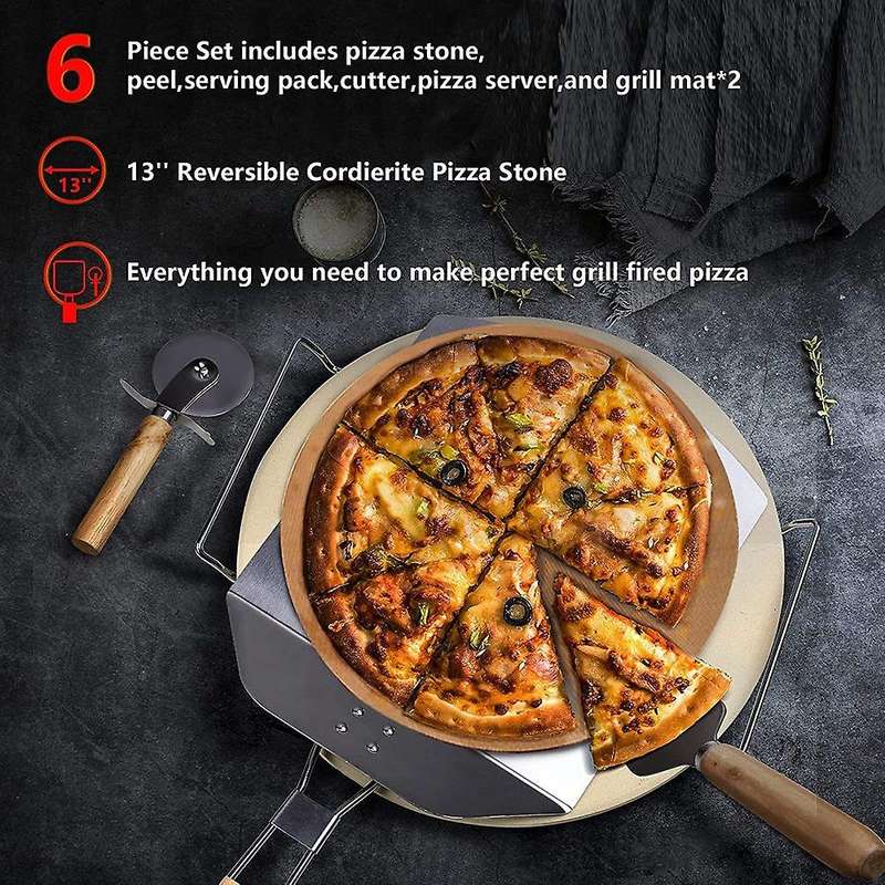 Pizza Stone Set-13 Pizza Stone for Grill and Oven Pizza Peel Set