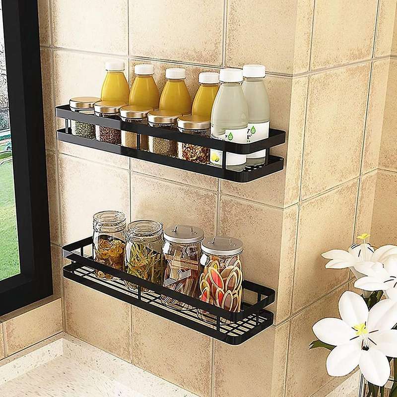 2 Pcs Kitchen Shelf Wall,spice Rack Hanging Spice Organizer Spice