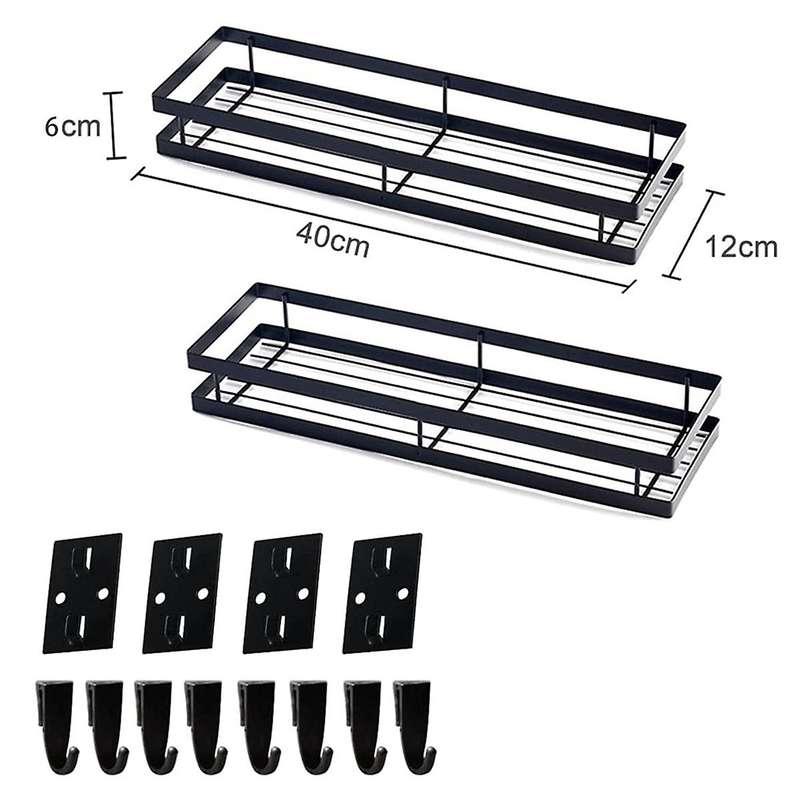 2 Pcs Kitchen Shelf Wall,spice Rack Hanging Spice Organizer Spice