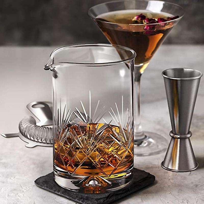 Crystal Cocktail Mixing Glass Set - 5 Piece -450ml Thick Bottom Glass