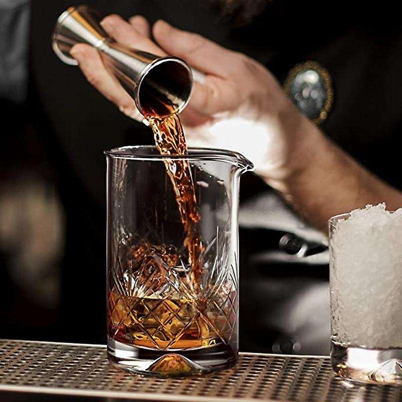 Crystal Cocktail Mixing Glass Set - 5 Piece -450ml Thick Bottom Glass