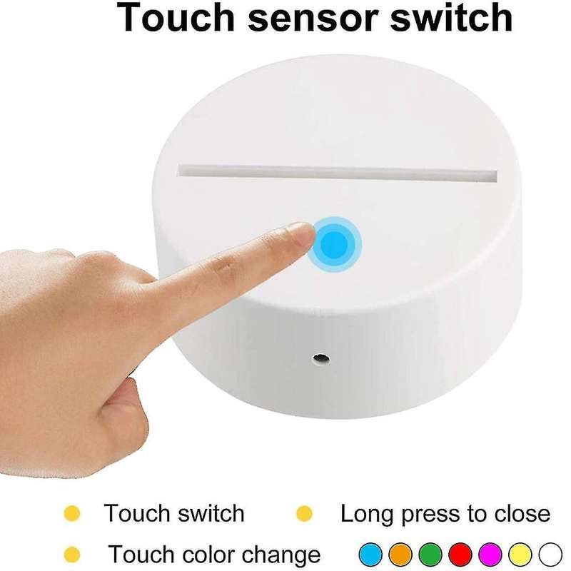 8pack 3d Night Led Light Lamp Base 16 Colors Led Light Display White