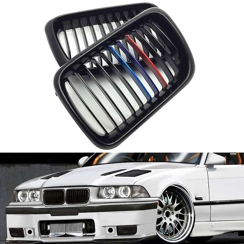 Car Glossy Black Front Hood Kidney Grill Mesh Sport Racing Grills