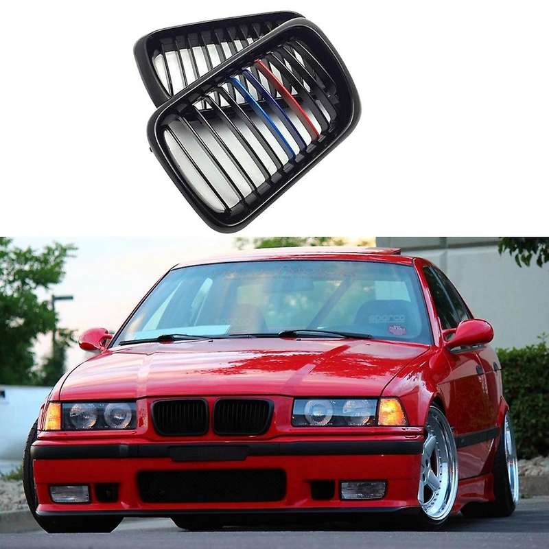 Car Glossy Black Front Hood Kidney Grill Mesh Sport Racing Grills