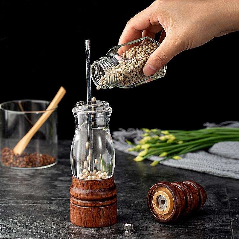 Wood Lighthouse Mill Spice Bottle Manual Pepper Grinder Adjustable