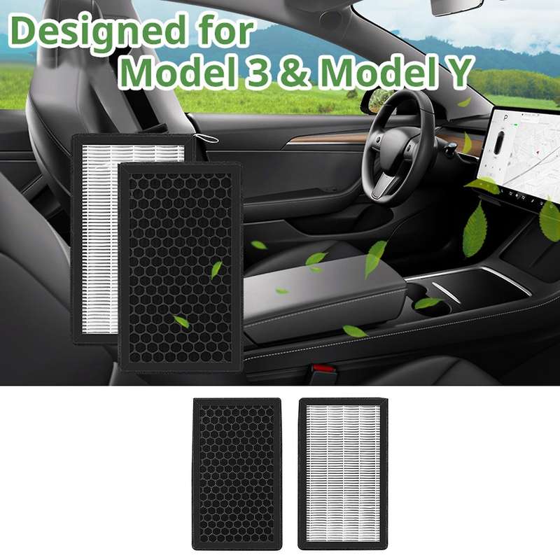 For Tesla Model 3 Y Car Hepa Air Intake Filter with Tool Kit 4pcs