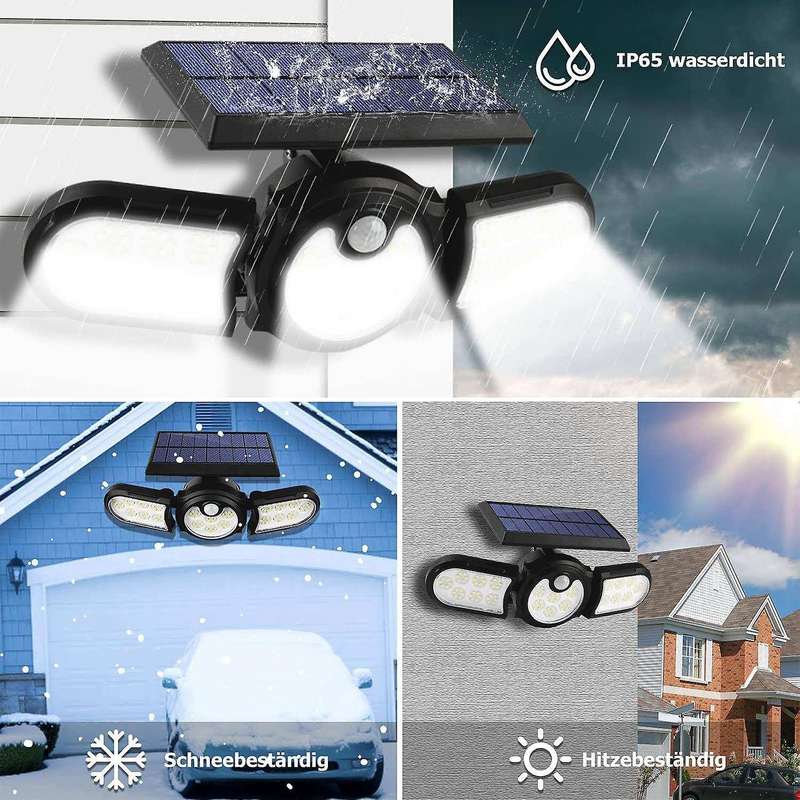 Outdoor Solar Powered Wall Lights Ip65 Waterproof for Porch Garage