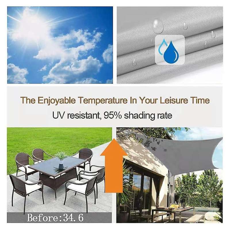 Waterproof Sun Shade Sail,for Outdoor Patio Garden (2.5x3 Meter,gray)