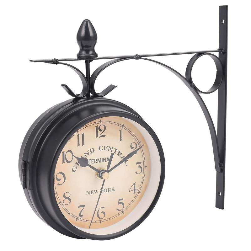 European-style Double-sided Wall Clock Classic Clocks Monochrome