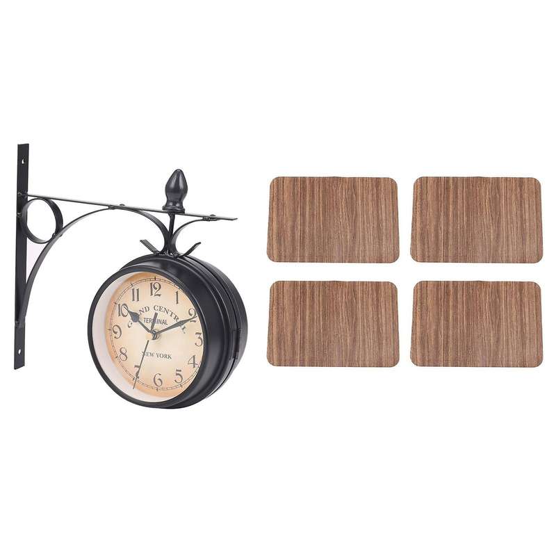 European-style Double-sided Wall Clock Classic Clocks Monochrome