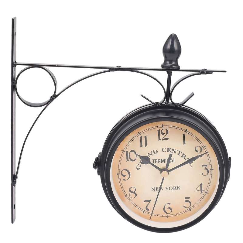 European-style Double-sided Wall Clock Classic Clocks Monochrome