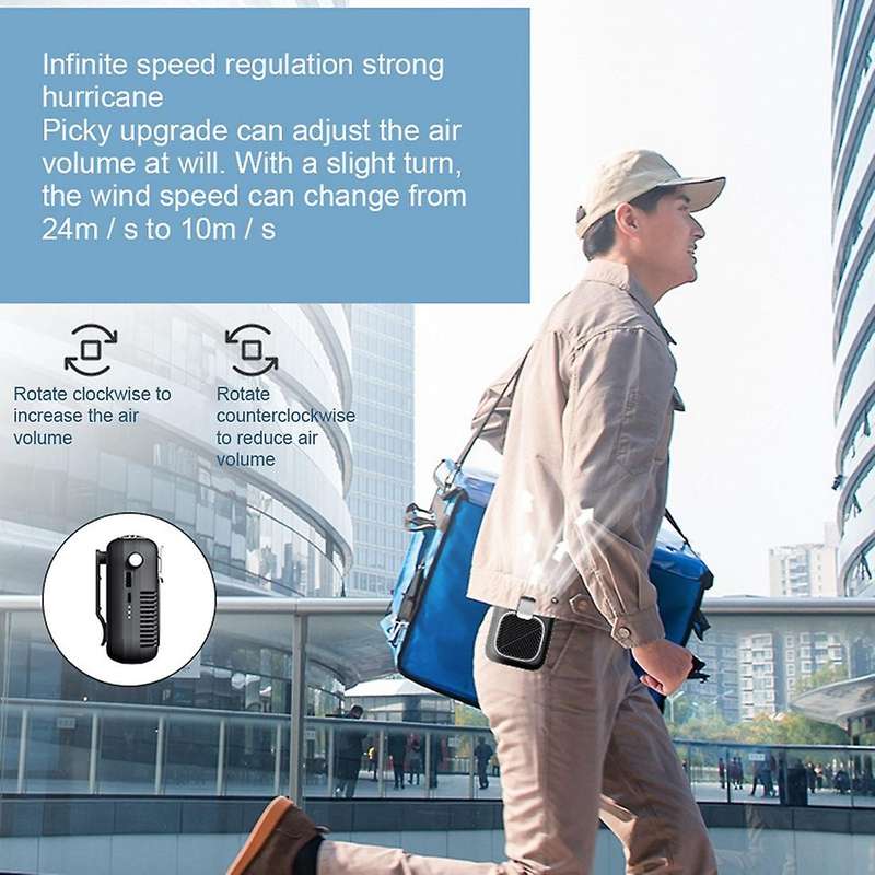Portable Personal Hanging Waist Fan Black